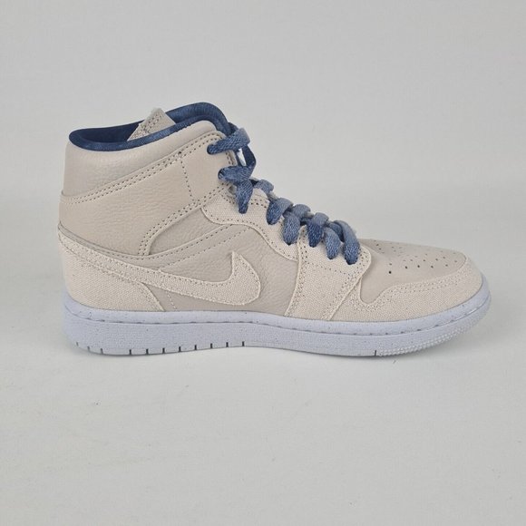 Nike Air Jordan 1 Mid SE Sand Navy Women's Basketball Sneakers - Picture 3 of 12